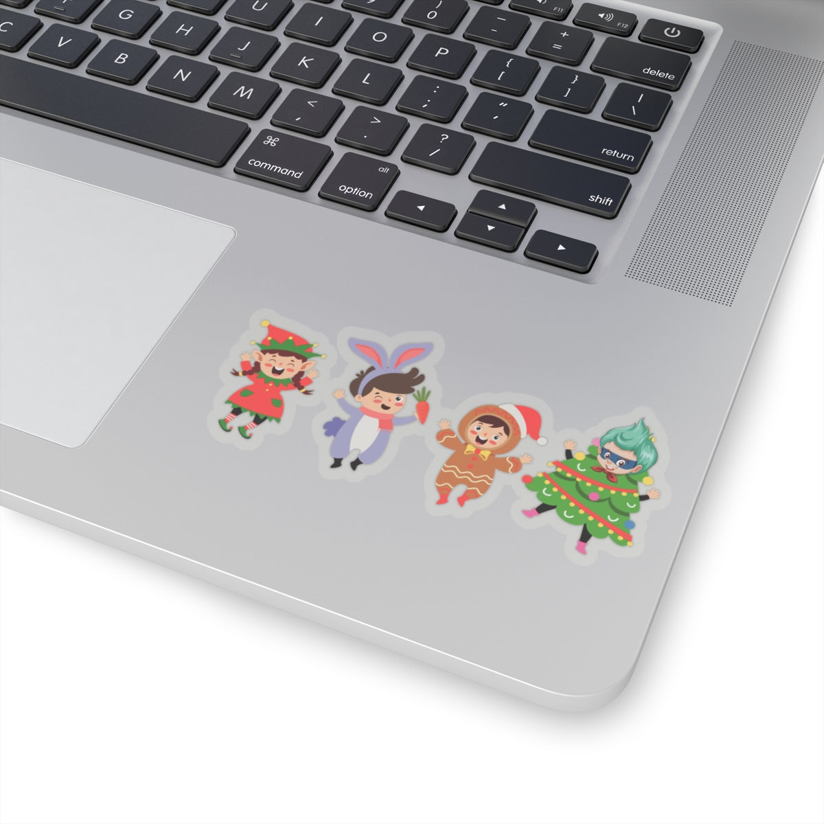 Kiss-Cut Stickers - Super kiddo in christmas tree attire - [[{"value":"Wonderwear Kid"}]]