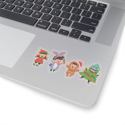 Kiss-Cut Stickers - Super kiddo in christmas tree attire - [[{"value":"Wonderwear Kid"}]]
