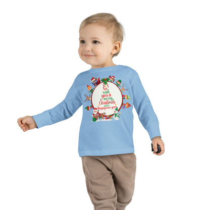 Toddler Long Sleeve Tee - We wish you a merry christmas - [[{"value":"Wonderwear Kid"}]]