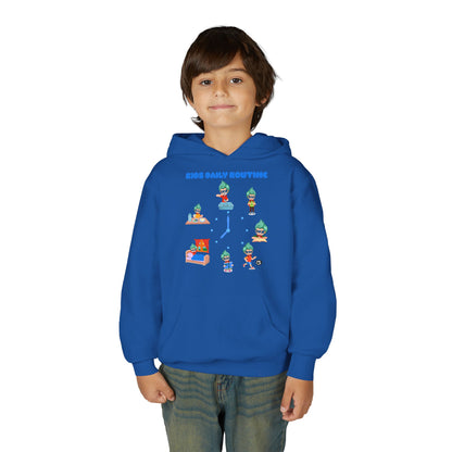 Youth Heavy Blend Hooded Sweatshirt - Super kiddo daily routine - [[{"value":"Wonderwear Kid"}]]
