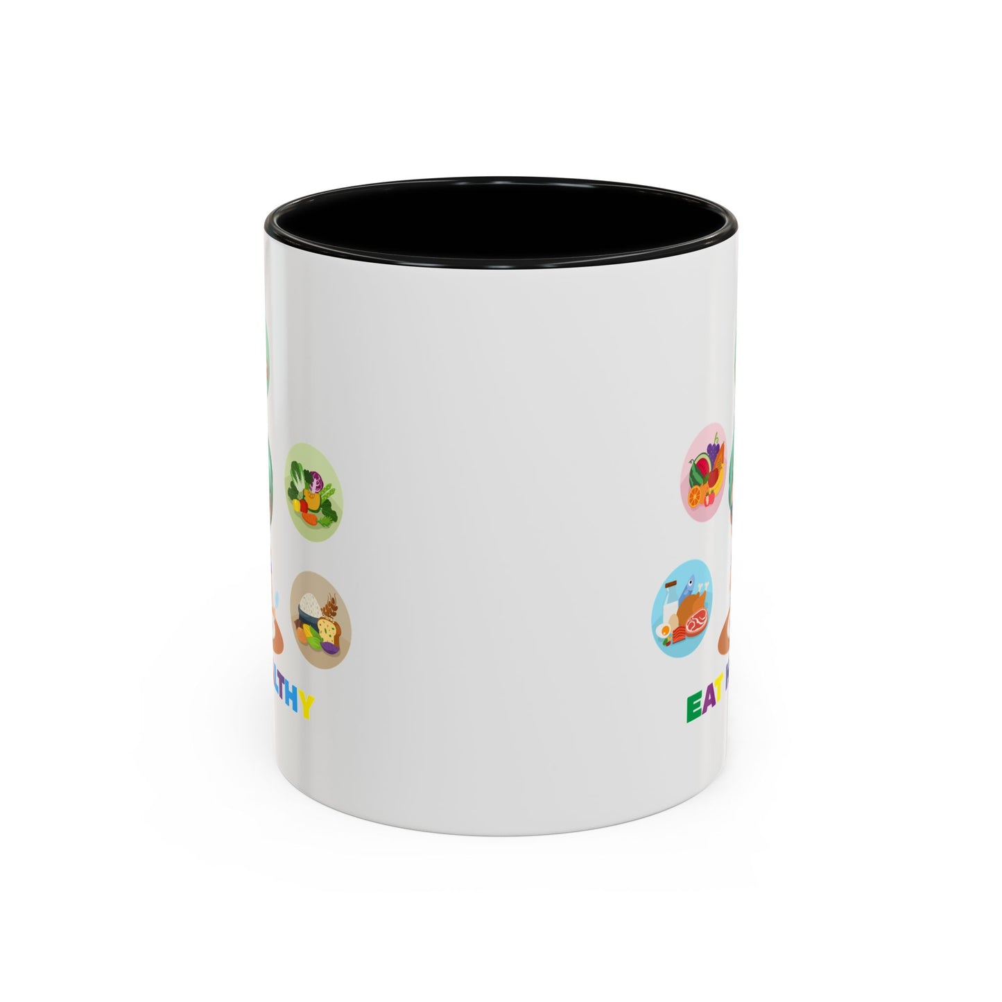 Accent Coffee Mug - Supper kiddo showing healthy food to eat