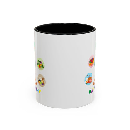 Accent Coffee Mug - Supper kiddo showing healthy food to eat - [[{"value":"Wonderwear Kid"}]]