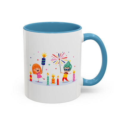 Accent Coffee Mug - Super kiddo lighting fireworks - [[{"value":"Wonderwear Kid"}]]
