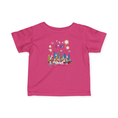 Infant Fine Jersey Tee - Happy new year with fireworks - [[{"value":"Wonderwear Kid"}]]