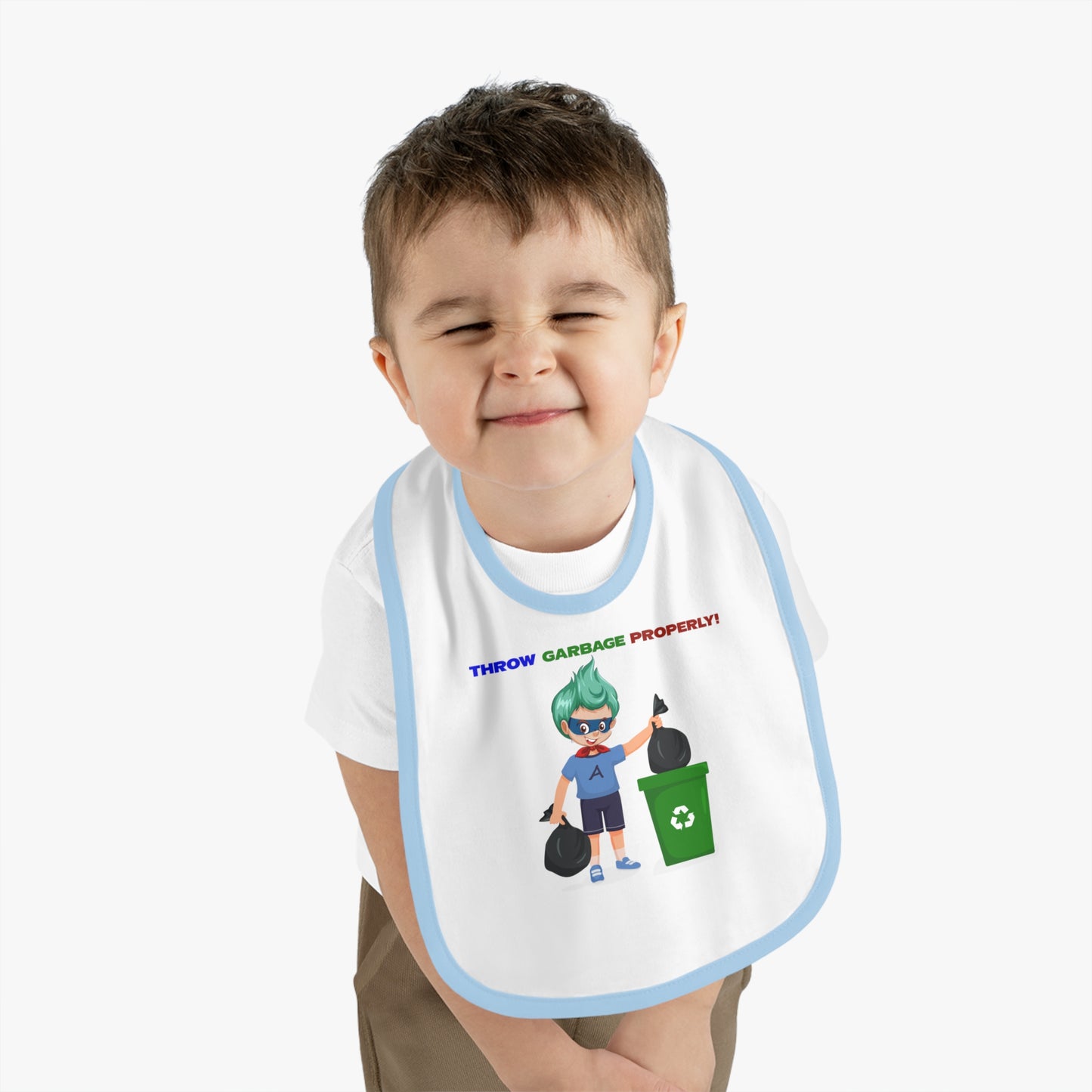 Baby Bib - Super kiddo taking trash out