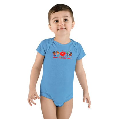 Infant Jersey One Piece - Valentines - Super kiddo and three friends - [[{"value":"Wonderwear Kid"}]]