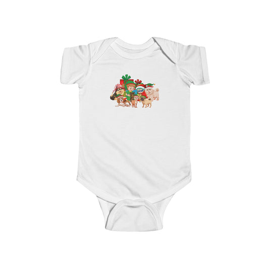 Infant Bodysuit - Christmas with super kiddo pet friends without text - [[{"value":"Wonderwear Kid"}]]