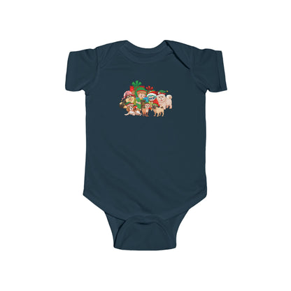 Infant Bodysuit - Christmas with super kiddo pet friends without text - [[{"value":"Wonderwear Kid"}]]