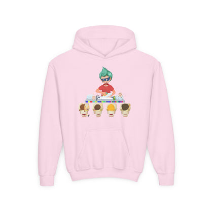 Youth Heavy Blend Hooded Sweatshirt - Little kiddo teaching to wash dishes - [[{"value":"Wonderwear Kid"}]]