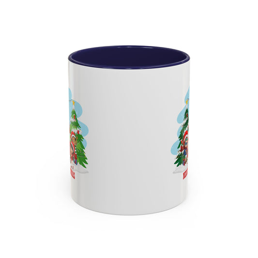 Accent Coffee Mug - Super kiddo with santa claus Merry christmas - [[{"value":"Wonderwear Kid"}]]