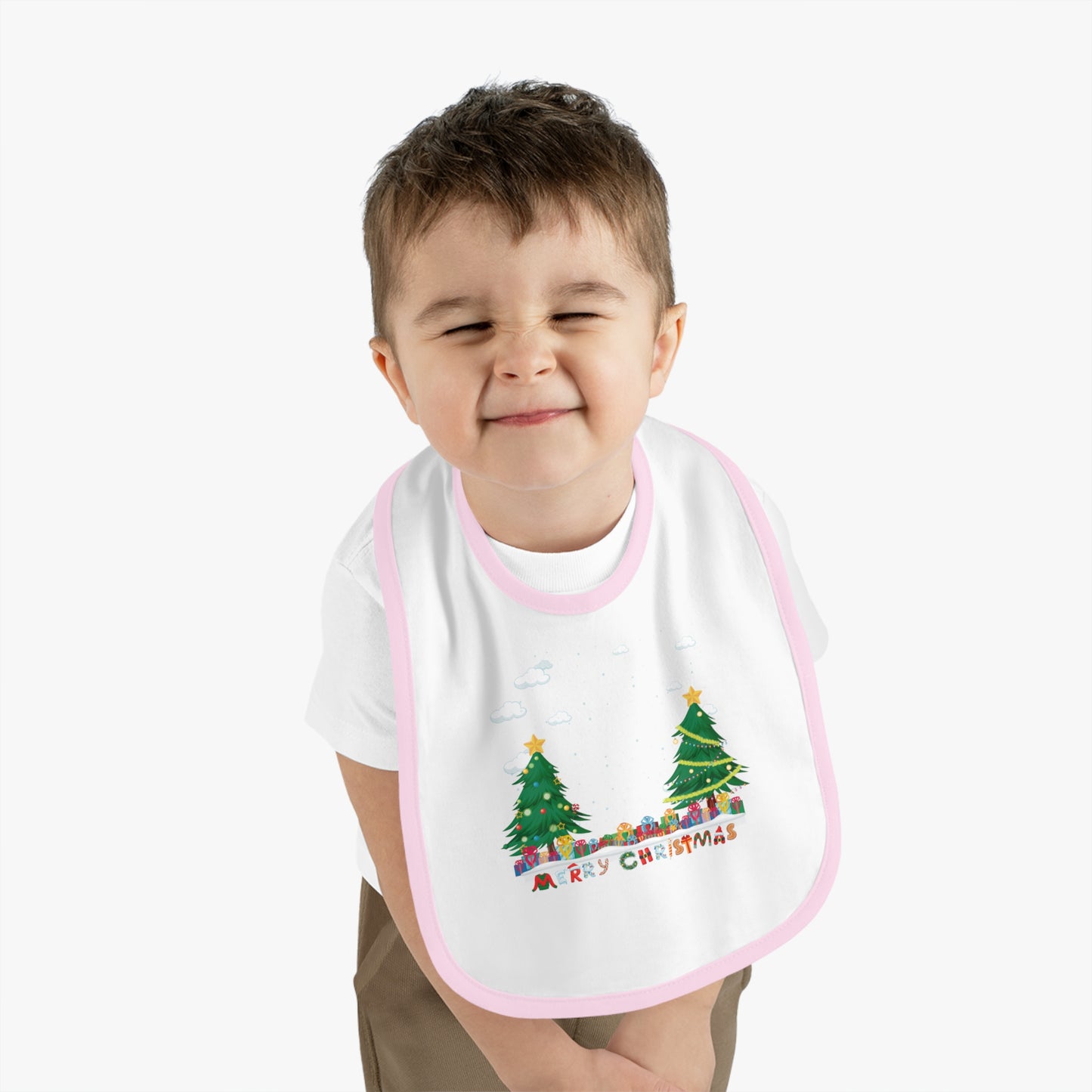 Baby Bib - Christmas and snowing