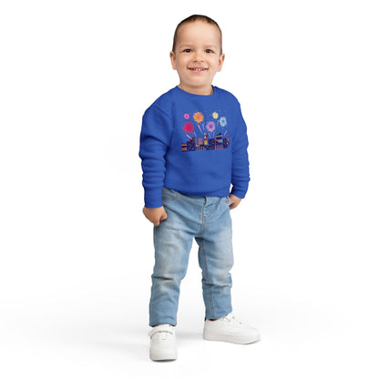 Toddler Sweatshirt - Super kiddo with fireworks - [[{"value":"Wonderwear Kid"}]]