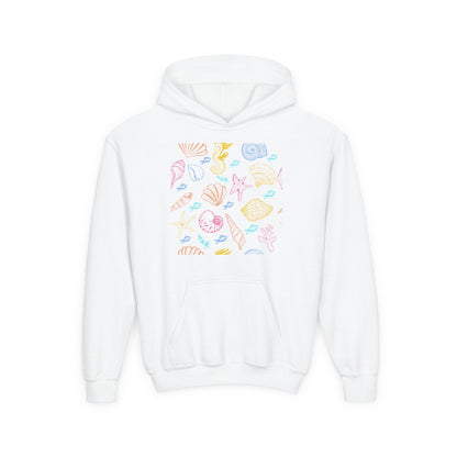 Youth Heavy Blend Hooded Sweatshirt - Sea creatures Printify