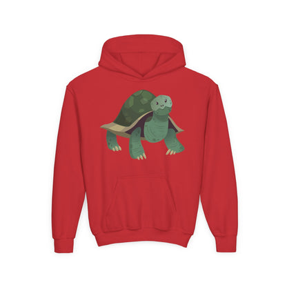 Youth hoodie with adorable turtle design Printify