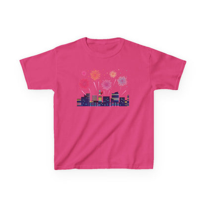 Kids Heavy Cotton™ Tee - Super kiddo with fireworks - [[{"value":"Wonderwear Kid"}]]