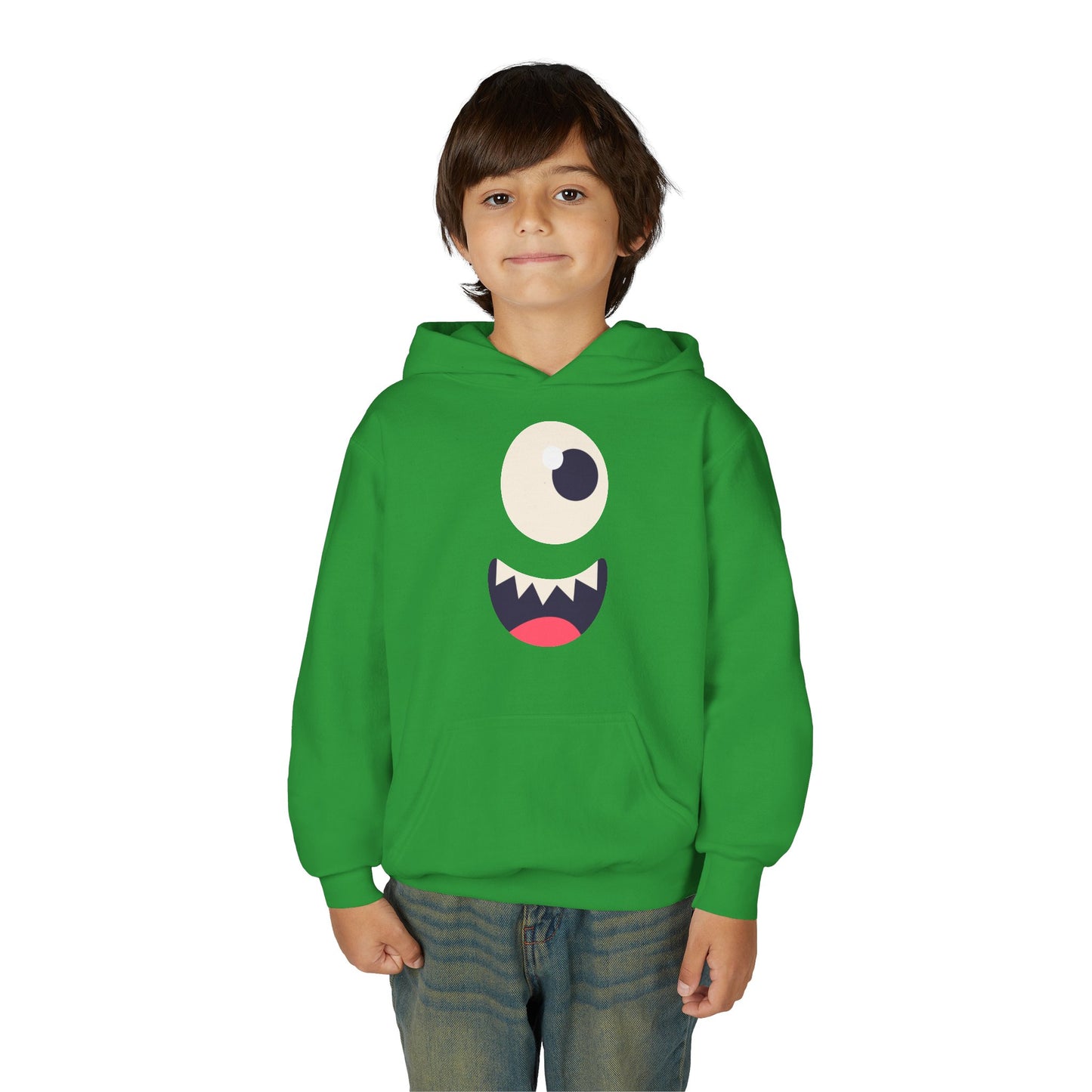 Youth Heavy Blend Hooded Sweatshirt - Monsters face
