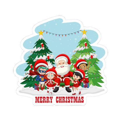 Kiss-Cut Stickers - Super kiddo with santa claus Merry christmas - [[{"value":"Wonderwear Kid"}]]