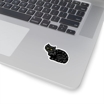 Kiss-Cut Stickers - Cute Black Cat Printify