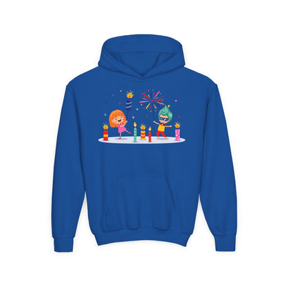 Youth Heavy Blend Hooded Sweatshirt - Super kiddo lighting fireworks - [[{"value":"Wonderwear Kid"}]]
