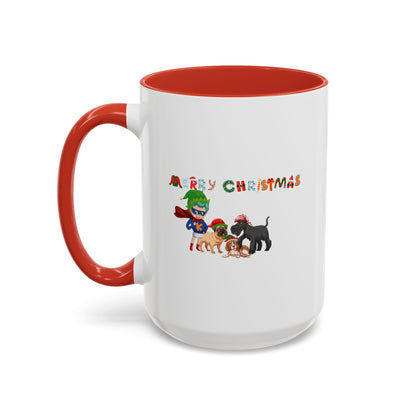 Accent Coffee Mug - Super kiddo woith pet friends - [[{"value":"Wonderwear Kid"}]]