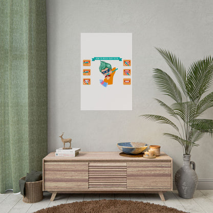 Rolled Posters - Super kiddo how to brush teeth - [[{"value":"Wonderwear Kid"}]]