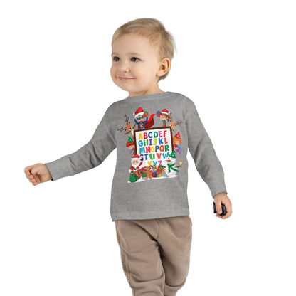 Toddler Long Sleeve Tee - Christmas alphabet with super kiddo - [[{"value":"Wonderwear Kid"}]]