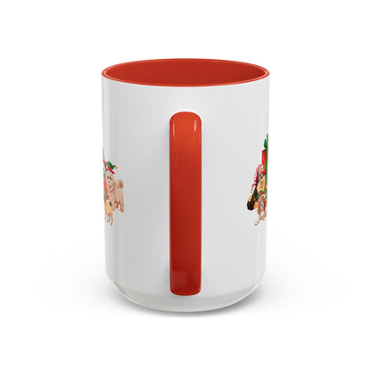 Accent Coffee Mug - Christmas with super kiddo pet friends without text - [[{"value":"Wonderwear Kid"}]]