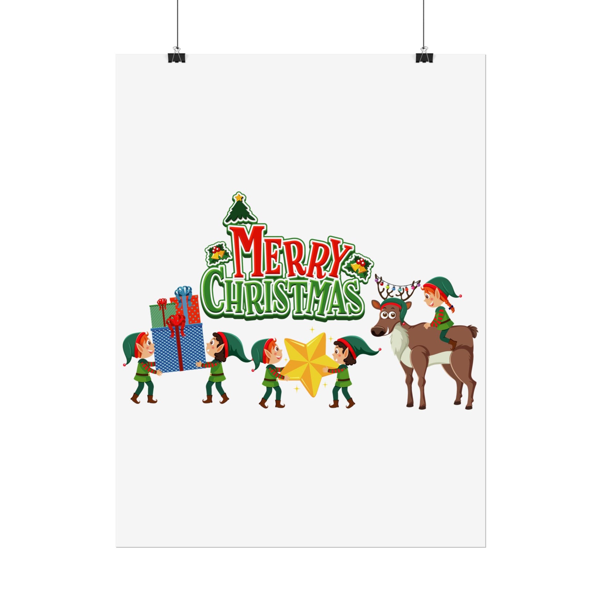 Rolled Posters - Merry christmas and reindeer - [[{"value":"Wonderwear Kid"}]]