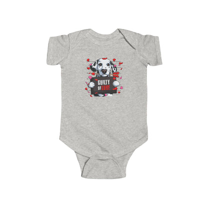 Infant Fine Jersey Bodysuit - Valentines -  Dalmatian Guilty of love - [[{"value":"Wonderwear Kid"}]]