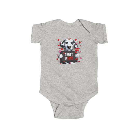 Infant Fine Jersey Bodysuit - Valentines -  Dalmatian Guilty of love - [[{"value":"Wonderwear Kid"}]]