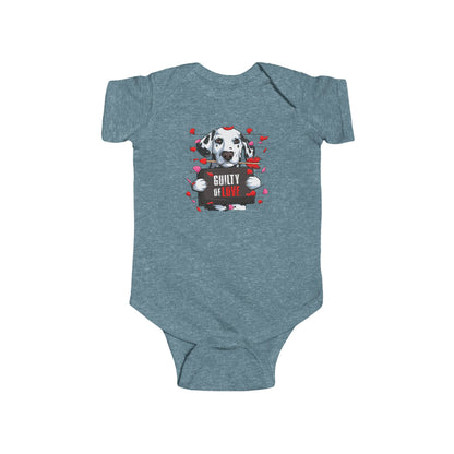 Infant Fine Jersey Bodysuit - Valentines -  Dalmatian Guilty of love - [[{"value":"Wonderwear Kid"}]]