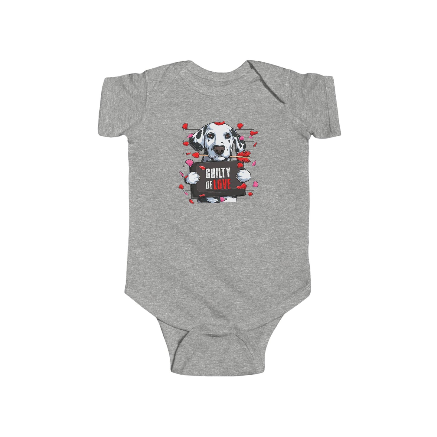 Infant Fine Jersey Bodysuit - Valentines -  Dalmatian Guilty of love - [[{"value":"Wonderwear Kid"}]]