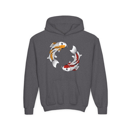 Youth Heavy Blend Hooded Sweatshirt - Koi fish Printify
