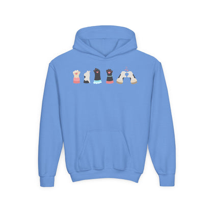 Youth Heavy Blend Hooded Sweatshirt - Paw Printify