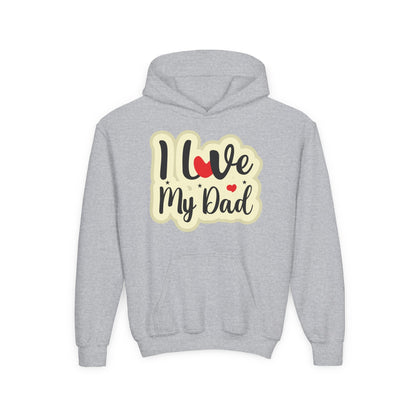 Youth Heavy Blend Hooded Sweatshirt - i love my dad Printify