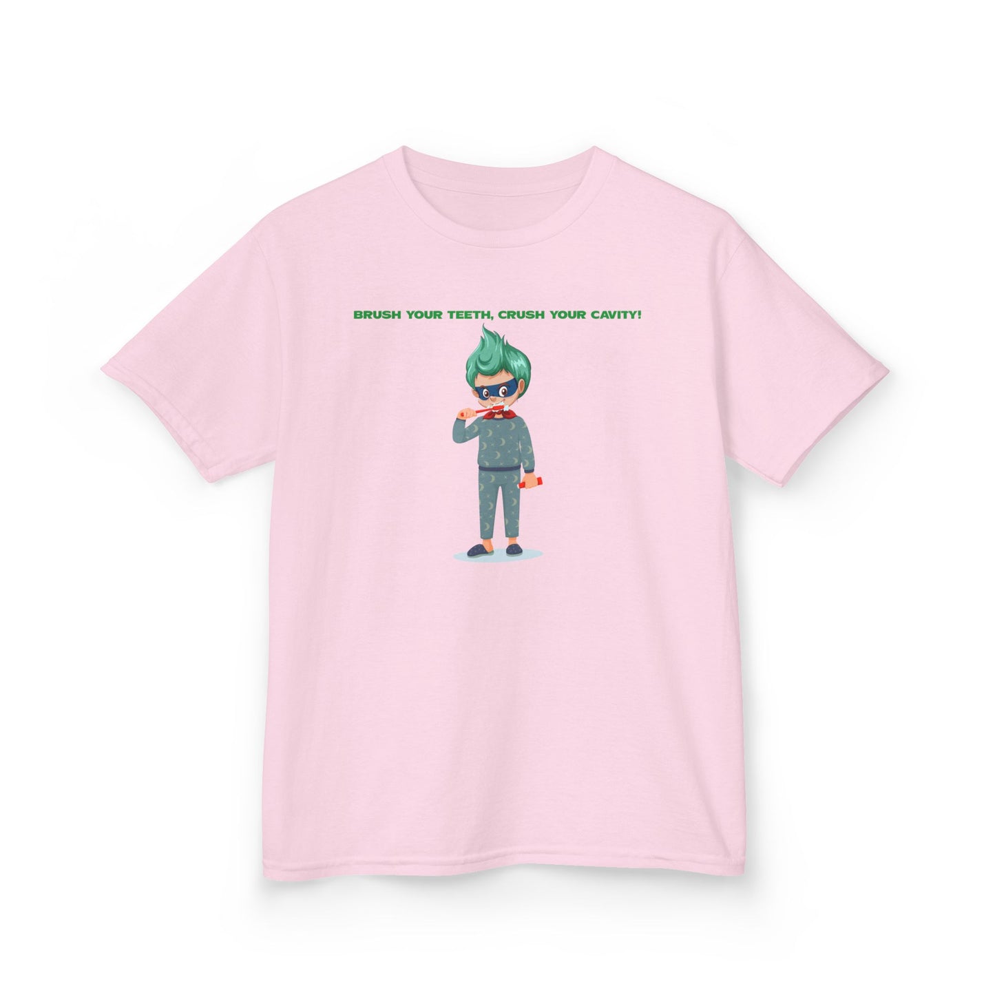 Kids Heavy Cotton™ Tee - Super kiddo brushing teeth - [[{"value":"Wonderwear Kid"}]]