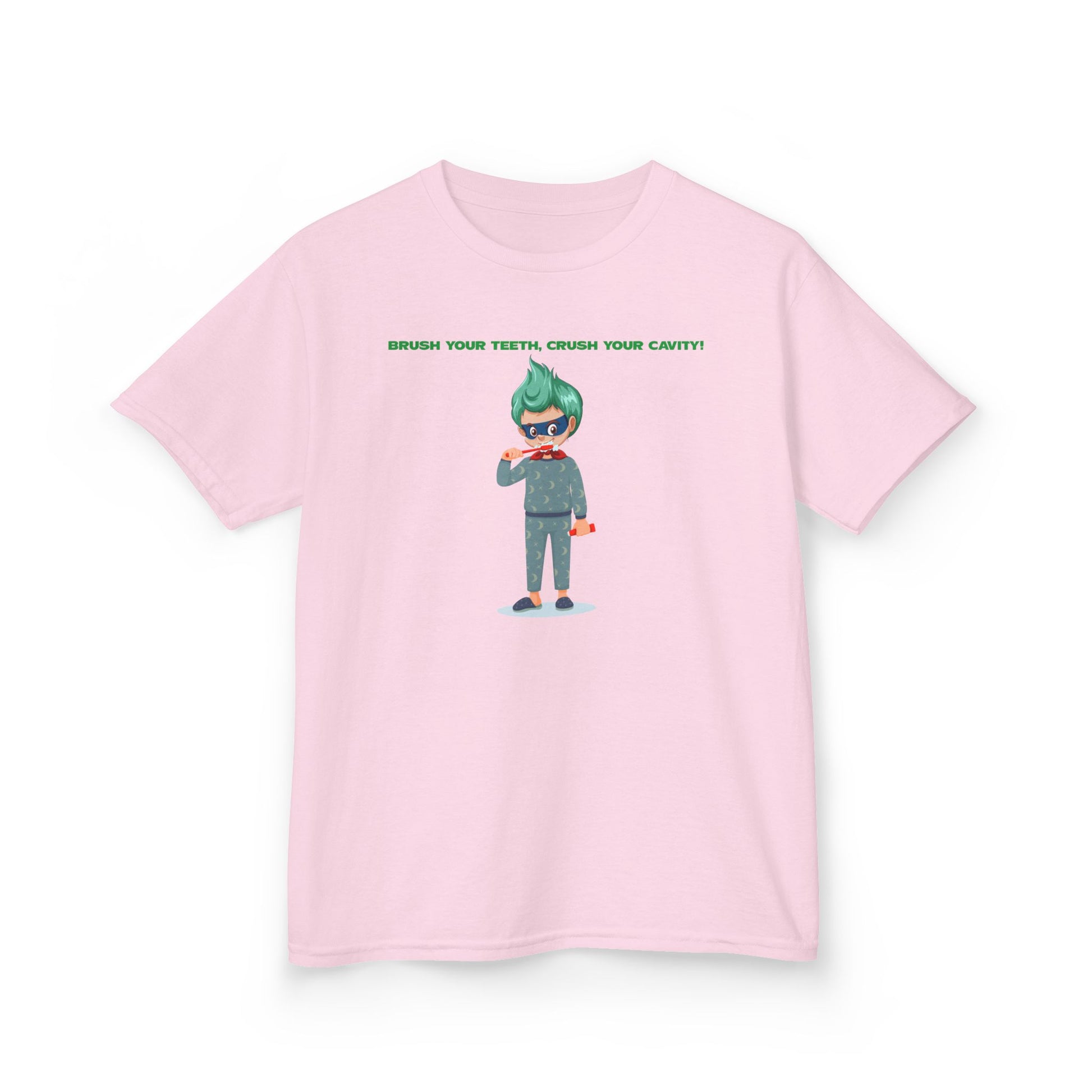 Kids Heavy Cotton™ Tee - Super kiddo brushing teeth - [[{"value":"Wonderwear Kid"}]]