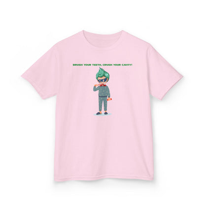 Kids Heavy Cotton™ Tee - Super kiddo brushing teeth - [[{"value":"Wonderwear Kid"}]]