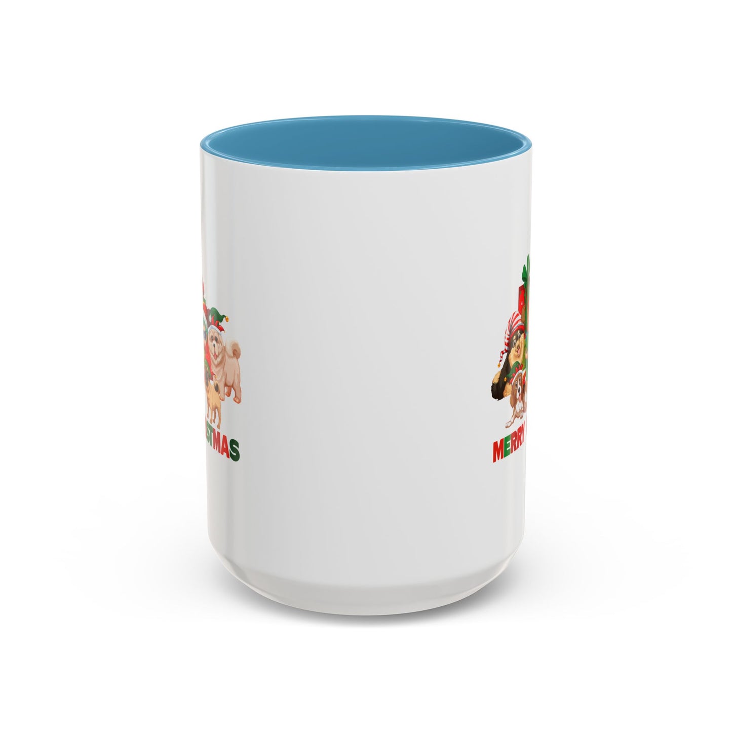 Accent Coffee Mug - Christmas with super kiddo pet friends with text
