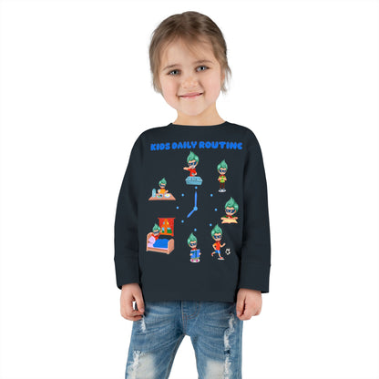 Toddler Long Sleeve Tee - Super kiddo daily routine - [[{"value":"Wonderwear Kid"}]]