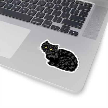 Kiss-Cut Stickers - Cute Black Cat Printify
