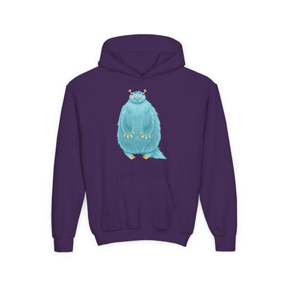 Youth Heavy Blend Hooded Sweatshirt - Blue monster Printify