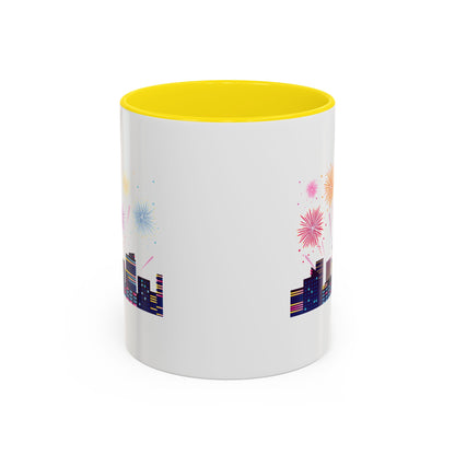 Accent Coffee Mug - Super kiddo with fireworks - [[{"value":"Wonderwear Kid"}]]