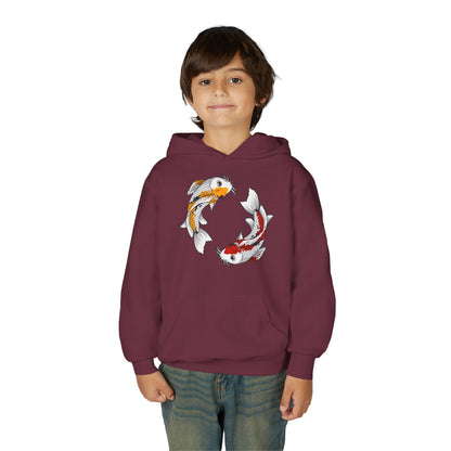 Youth Heavy Blend Hooded Sweatshirt - Koi fish Printify