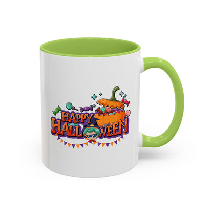 Accent Coffee Mug - Happy halloween banner Printify