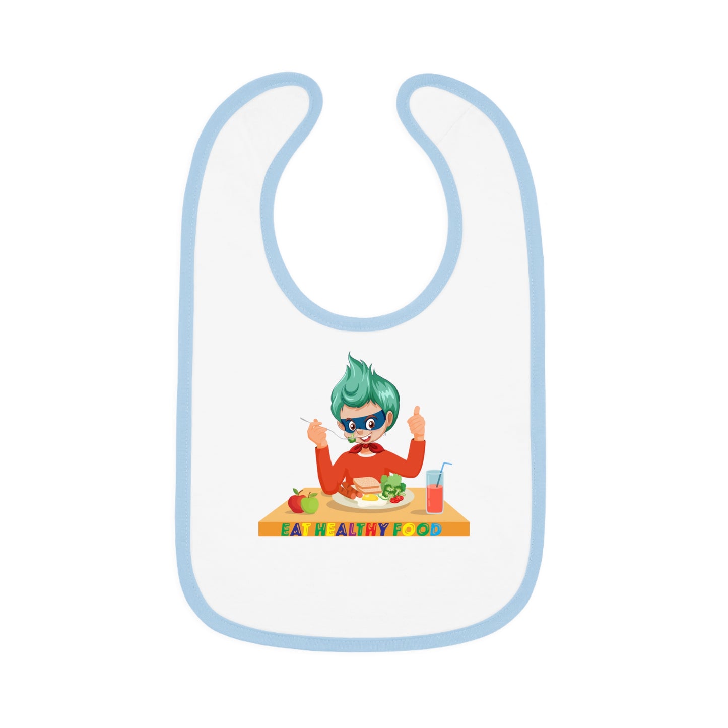 Baby Bib - Super kiddo eating healthy breafast