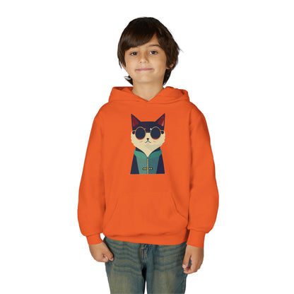 Kids Cool Cat Sunglasses Hoodie Printify