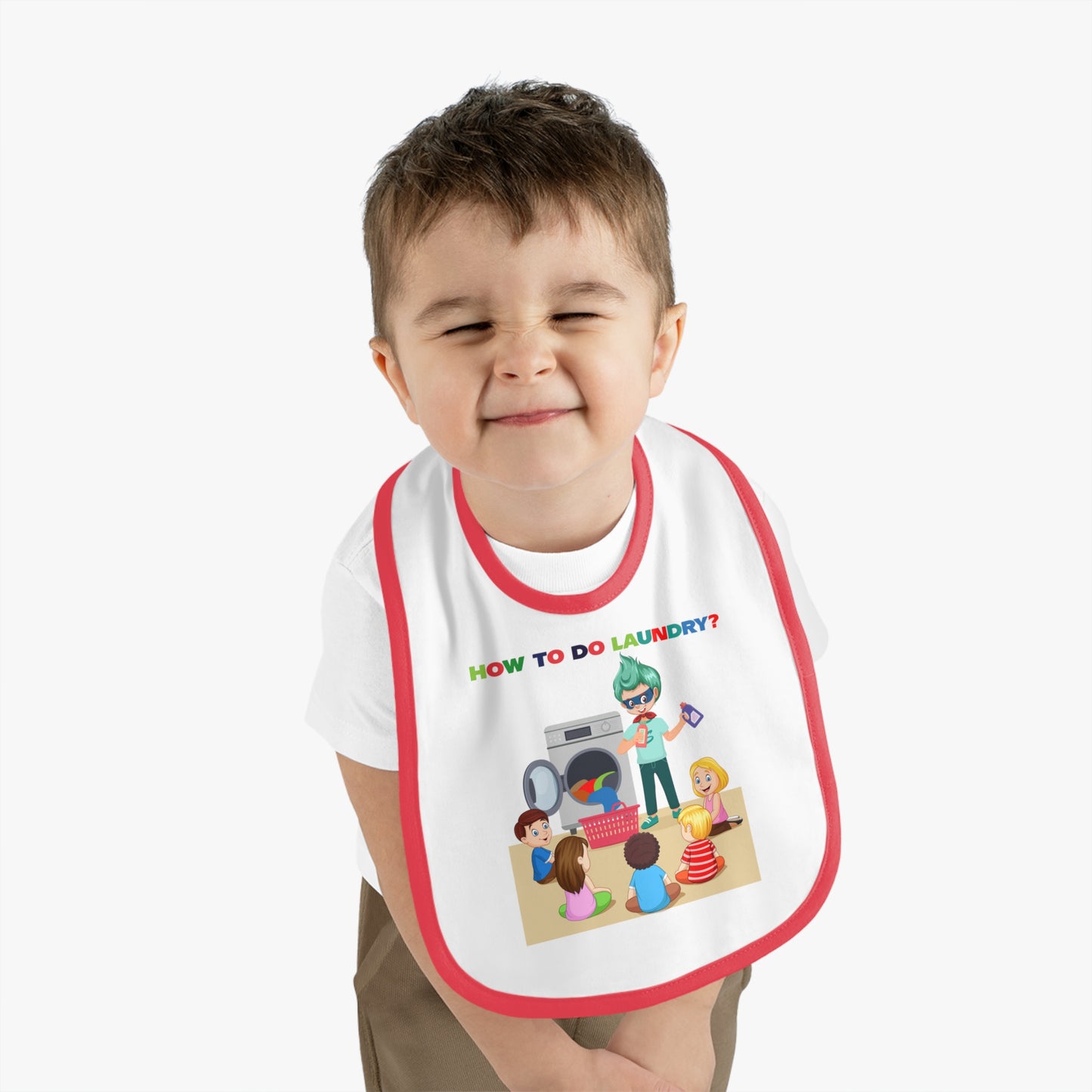 Baby Bib - super kiddo teaching laundry