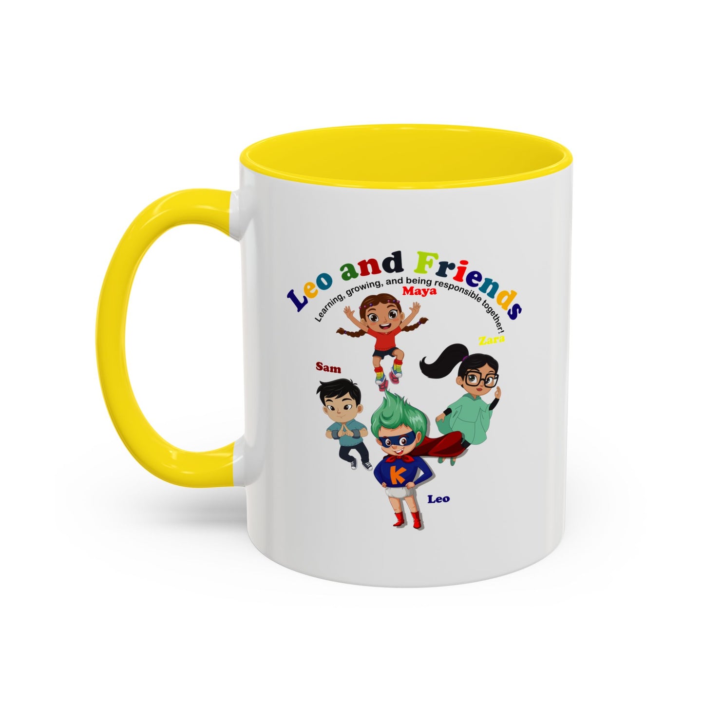Accent Coffee Mug - Leo & Friends - Learning and growing