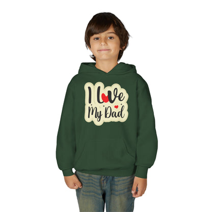 Youth Heavy Blend Hooded Sweatshirt - i love my dad Printify